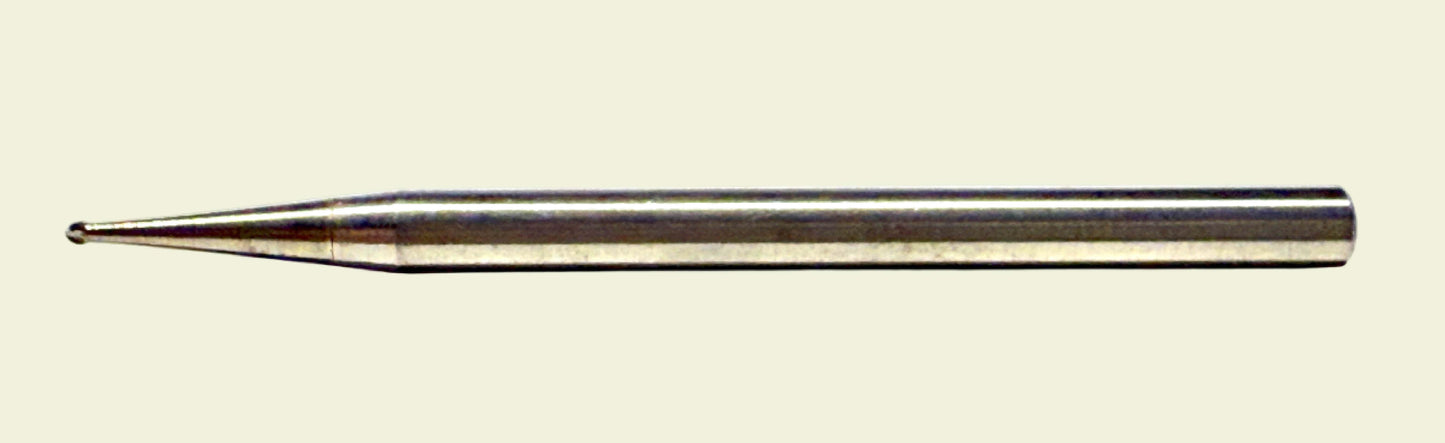 HM Fres Ø 0,9 x 45 mm, kuleformet, 3mm tange (0517121)