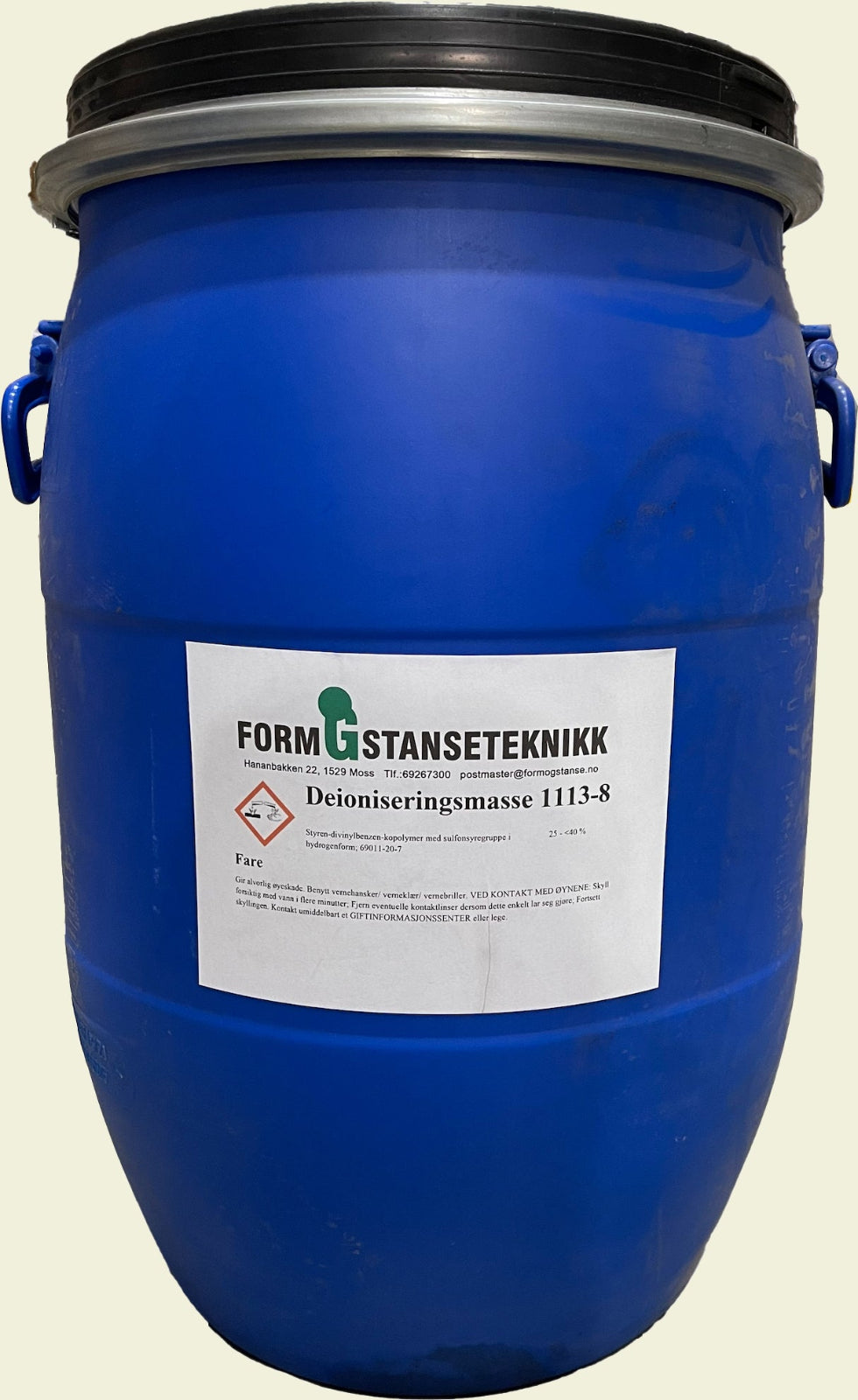 1113-8 Deioniseringsmassse, tønne 50 liter (pris pr. liter)