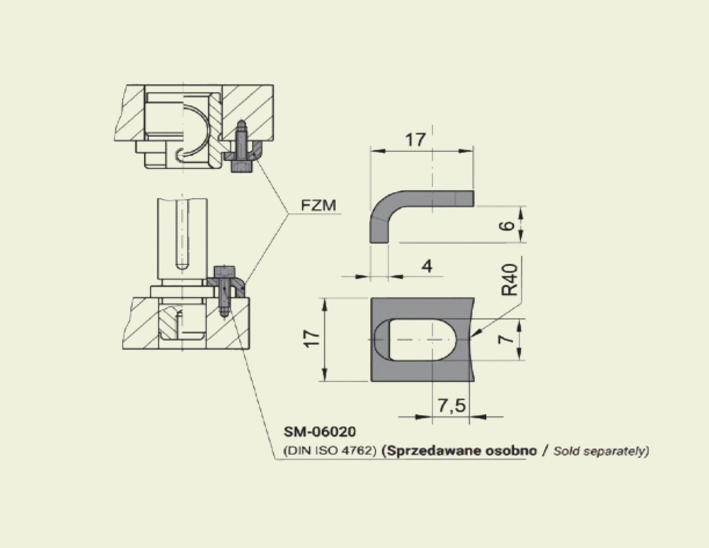 FZM Klemjern for søyler og foringer