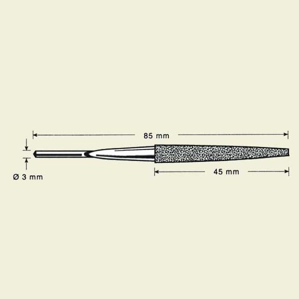 Standard diamant maskin fil, halvmåne, 5x2mm, 85mm lengde (DLE-30-D151)