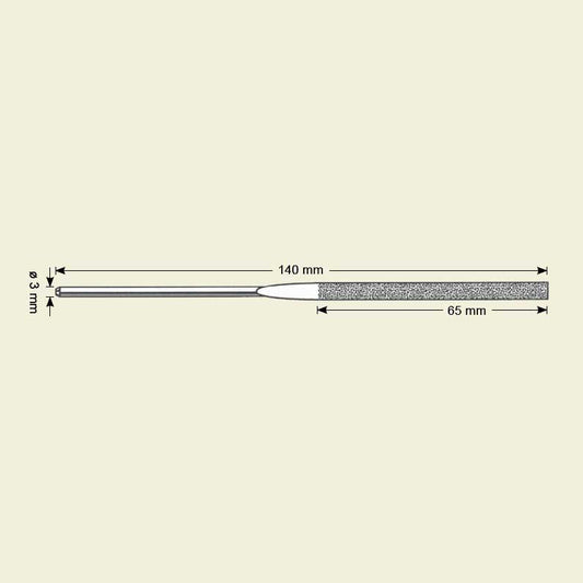 Diamant hånd fil med tre glatte sider, 4,8x1,1, 140mm lengde (DLH-1-D151)