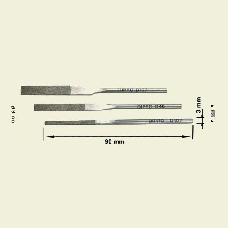Konisk diamant maskin fil. 4x1,6mm, 90mm lengde (DLM-2-D107)