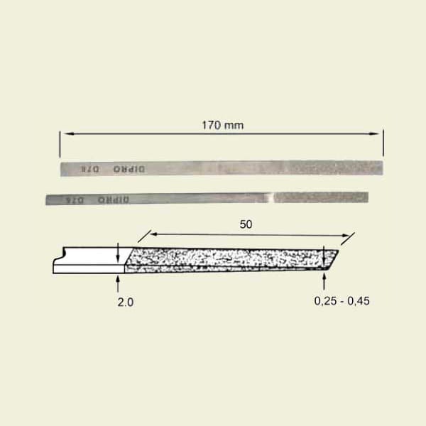 Konisk diamant hånd fil. 6x6 mm, 170mm lengde (DLS-3-D46)