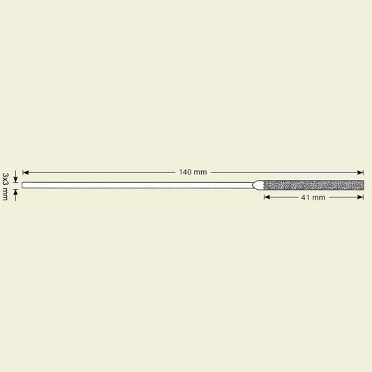 Diamant hånd fil, firkant, 1,9x1,9, 140mm lengde (DLN-6-D64)