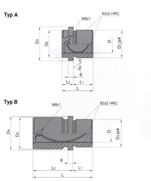 Foring, stål 40mm x 107mm (FT-40107)