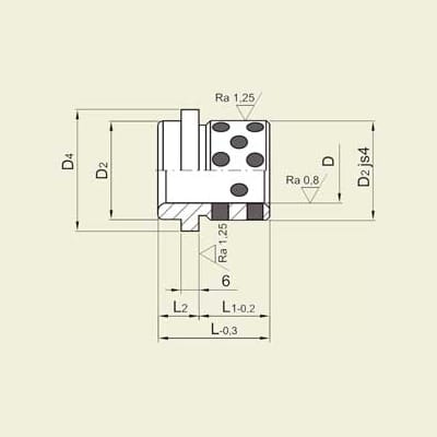 Foring, bronse-grafitt 20mm x 35mm (FG-20035)