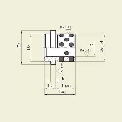 Foring, bronse-grafitt 50mm x 65mm (FG-50065)
