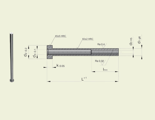 Ustøter herdet dia 11.0mm x 200mm (WH-110200)