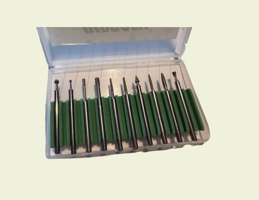 Sett med diamant verktøy, 10 stk, skaft Ø 3,0mm, FEPA D64 (SET-10B-3)