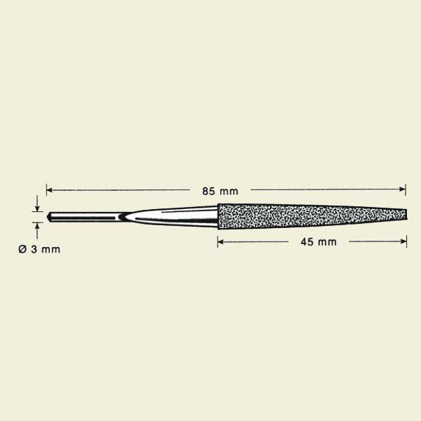 Standard diamant maskin fil,rund, dia. 3, 85mm lengde (DLE-2-D151)