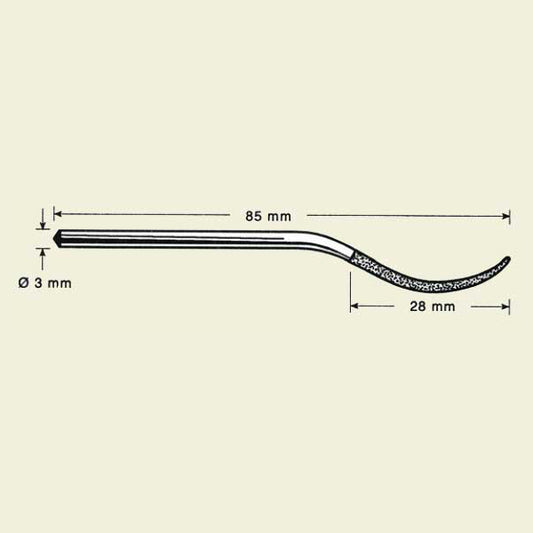 Diamant maskin fil, oval, 5x2,5, 85mm lengde (DLF-4-D151)
