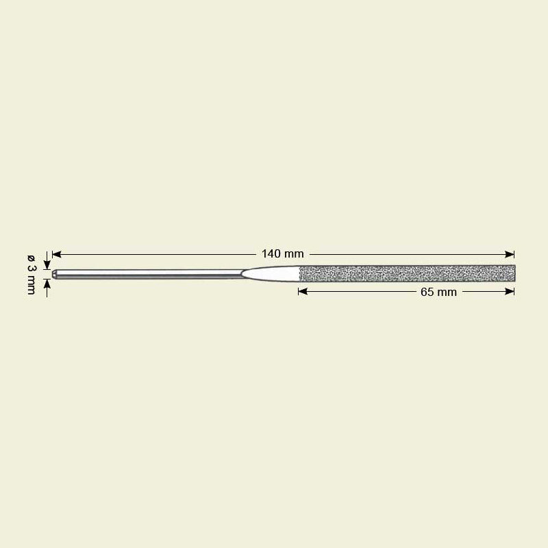 Diamant hånd fil, oval, 5,1x2,2mm, 140mm lengde (DLH-4-D151)