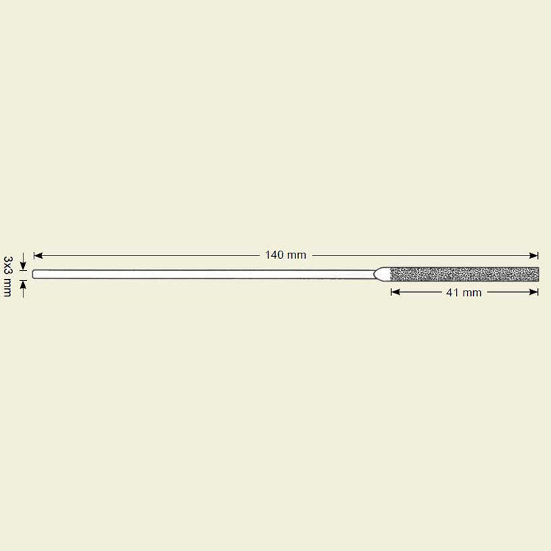 Diamant hånd fil,rektangel, 4x1, 140mm lengde (DLN-1-D151)