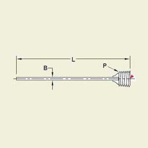 Delevegg, rett, 12x3/4" (SB75L12)