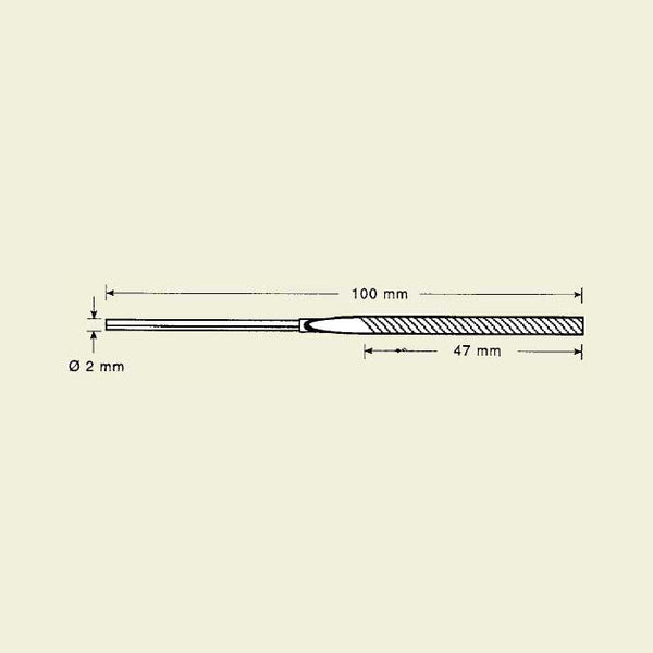 Presisjon stål filer, fint kutt, pakke med 5 stk, 3,2x1,1 (STL-23-1)
