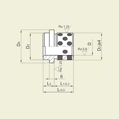 Foring, bronse-grafitt 20mm x 35mm (FG-20035)